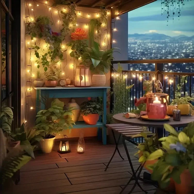 NAVILED® COMPRA 1 LLEVA 2 LUCES NAVIDEÑAS CON PANEL SOLAR 10MT - 8 PARPADEOS