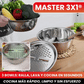 MASTER 3X1® Set de Bowls Multifunción: Ralla, Lava y Cocina Fácil