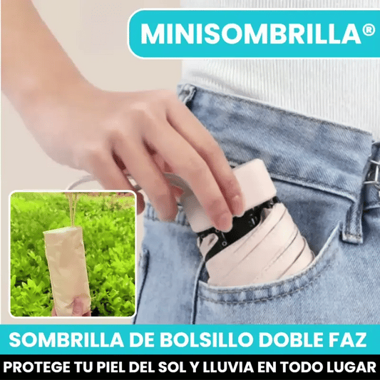 MINISOMBRILLA® SOMBRILLA DE BOLSILLO DOBLE FAZ COMPACTA Y RESISTENTE